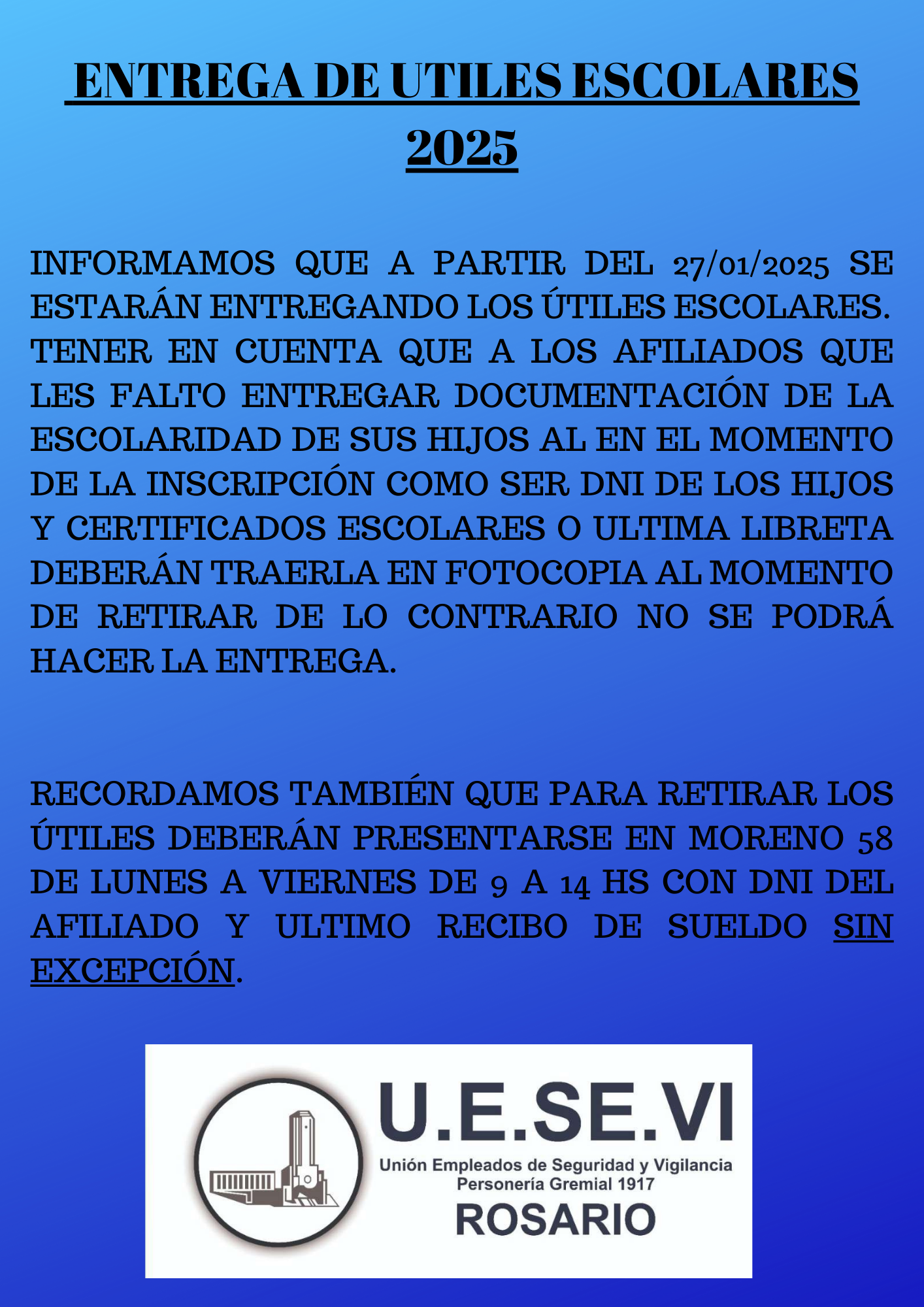 ENTREGA DE UTILES 2025